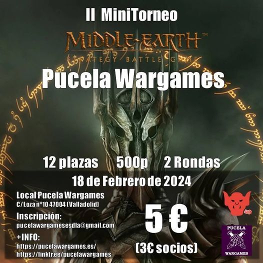 II Mini Torneo de Middle Earth Battlegame en Pucela Wargames, tu club de juegos de miniaturas en Valladolid