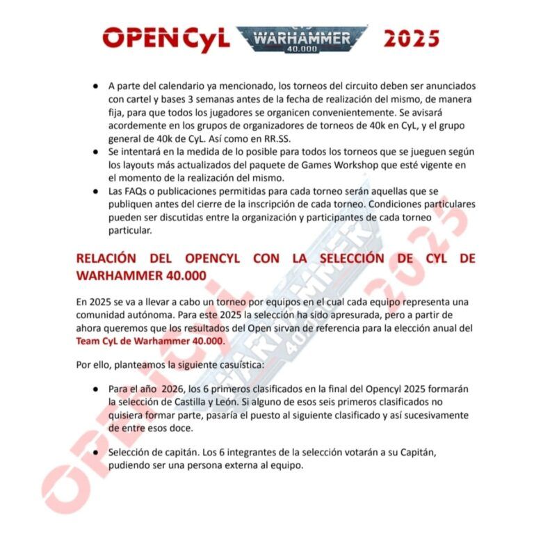 Open CyL 2025 de Warhammer40K en Pucela Wargames