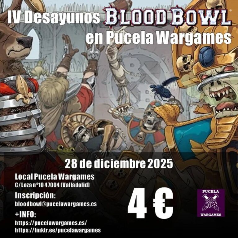 Cartel de los IV Desayunos Bloodbowl en Pucela Wargames
