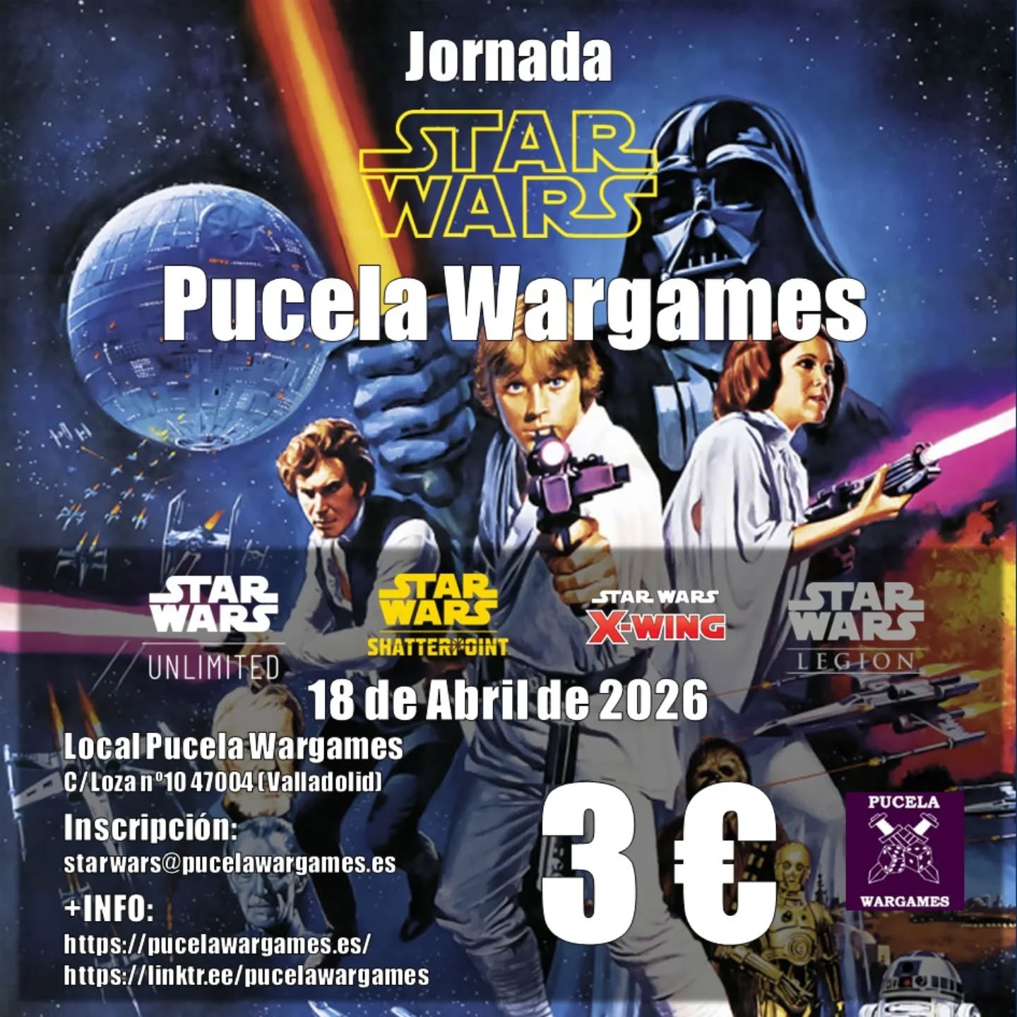 Jornada Star Wars de abril 2026 en Pucela Wargames