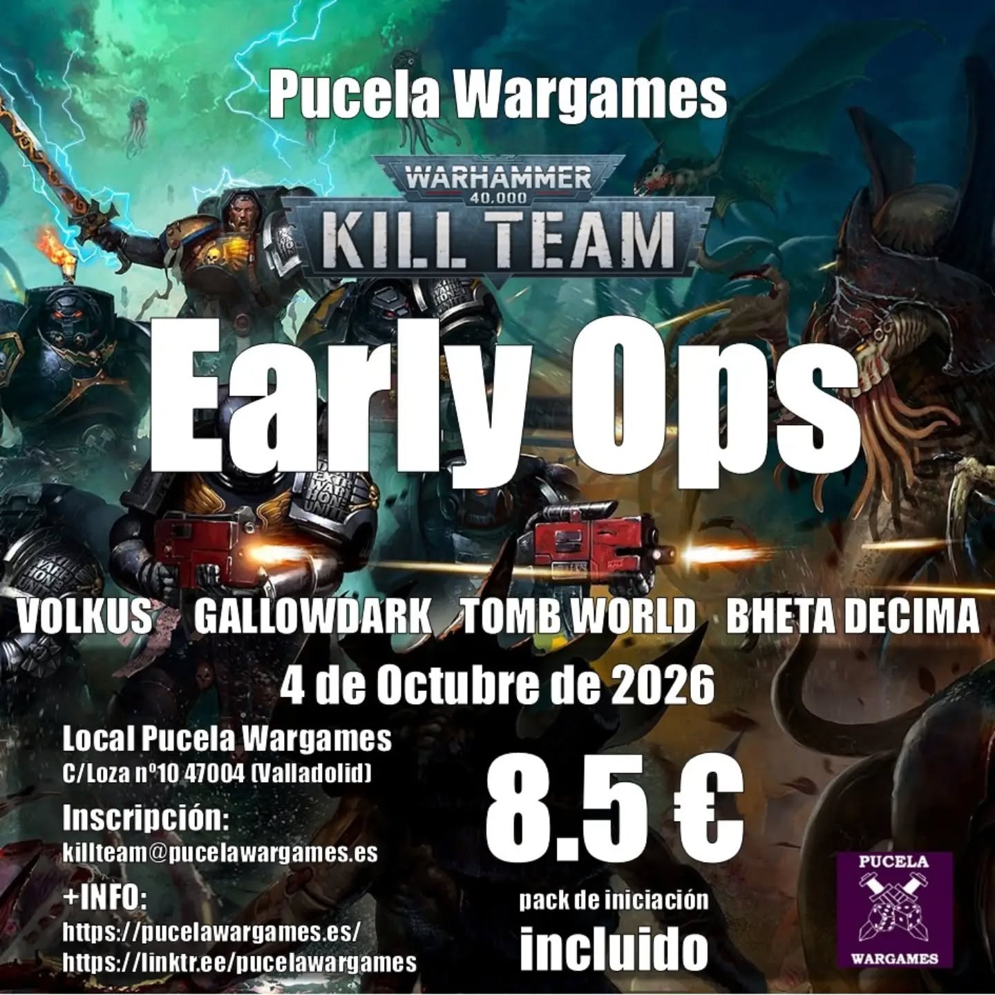 Torneo Kill Team Early Ops Octubre 2026 en Pucela Wargames
